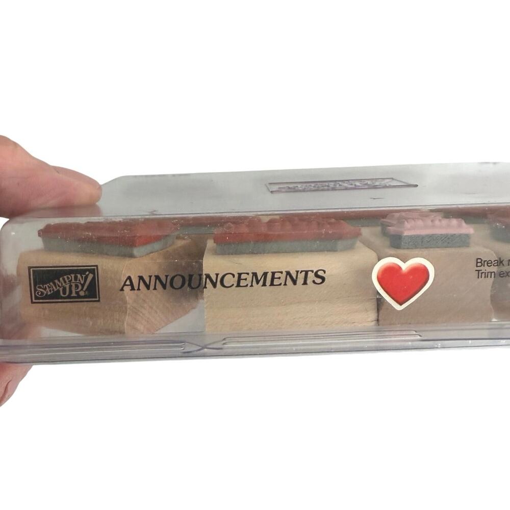Stampin’ Up wooden stamps set of 11 “announcements” - Picture 2 of 5